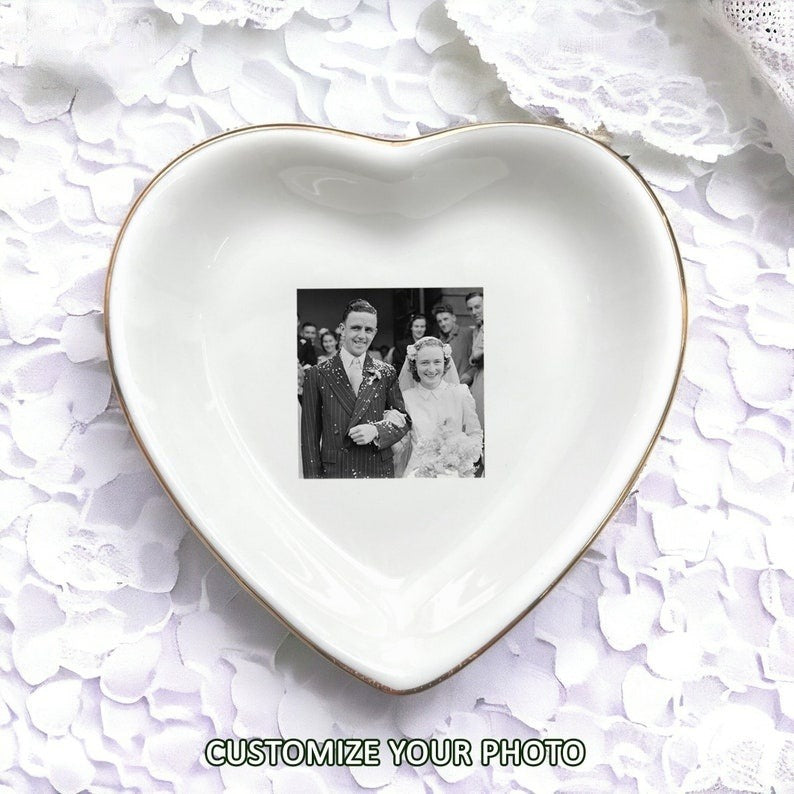 Custom Photo Trinket Dish-Personalized Ring Dish-Gift For Wife-Mother's Day Gifts-Custom Ring Dish-Jewelry Tray-Custom Photo Gift-Photo Dish