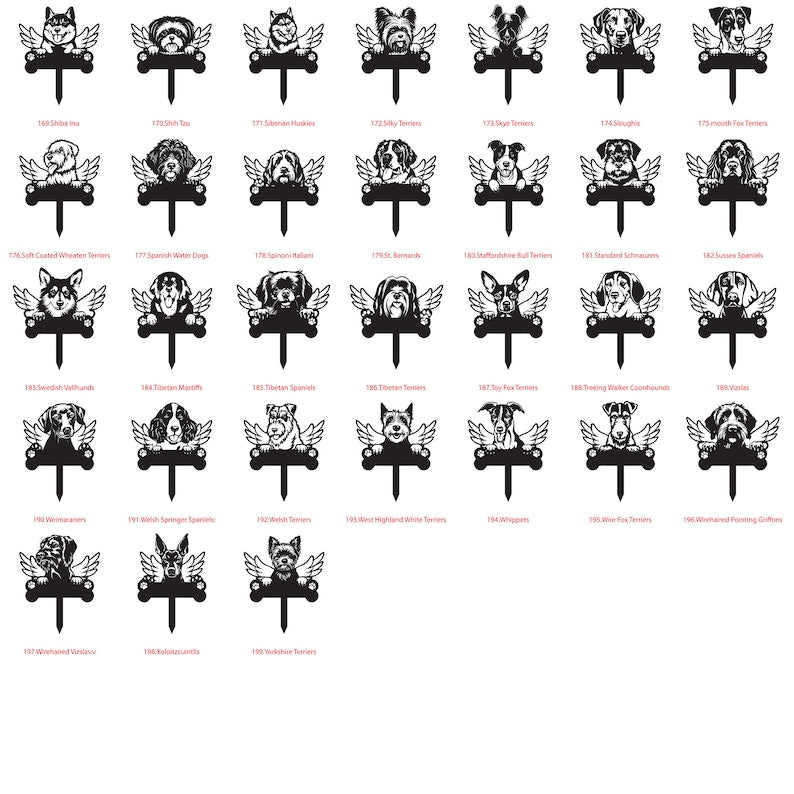 Personalized Dog with Wings Memorial Stake, Custom Dog Metal Garden Stake, Sympathy Sign, Pet Grave Marker, Remembrance Stake, Dog Loss Gift