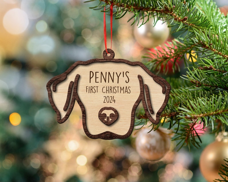 Personalized Dog Ornament, Dog First Christmas Ornament, Dog Lover Gift, Pet Ornament, Dog Lover Christmas Gift, Dog Ornament, Dog Gifts