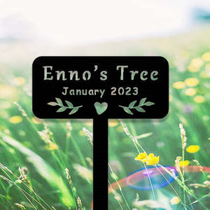 Custom Memorial Tree Sign With Stake,Personalized Tree Metal Garden Marker,Tree Garden Sign,Tree Plaque Marker,Metal Name Plate,Tree Decor