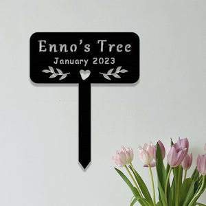 Custom Memorial Tree Sign With Stake,Personalized Tree Metal Garden Marker,Tree Garden Sign,Tree Plaque Marker,Metal Name Plate,Tree Decor