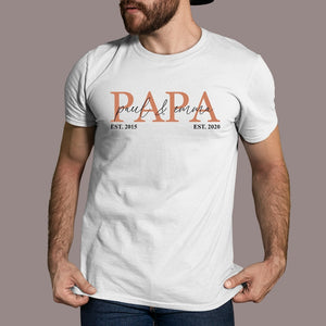 Men's T-Shirt Dad personalized with names of children year of birth gift for father Father's Day gift