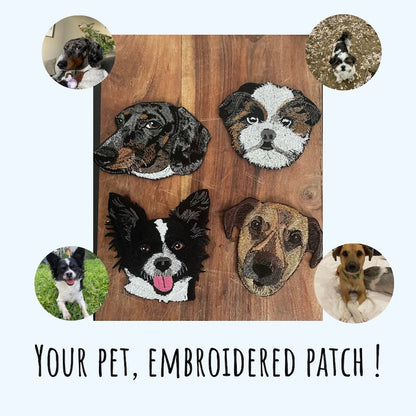 Dog Portrait Patch, Pet Iron On Patch, Embroidered Pet Patch, Pet Embroidery Patch, Custom Dog Iron On Patch, Embroidered Dog Portrait
