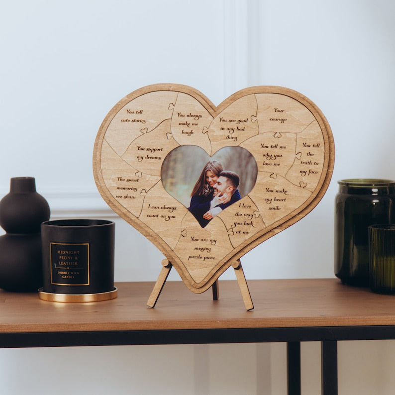 12 Reasons Why I Love You Unique Wooden Puzzle Valentine Gifts for Him Fathers Day Gift For Her Gift For Dad Wedding Gift