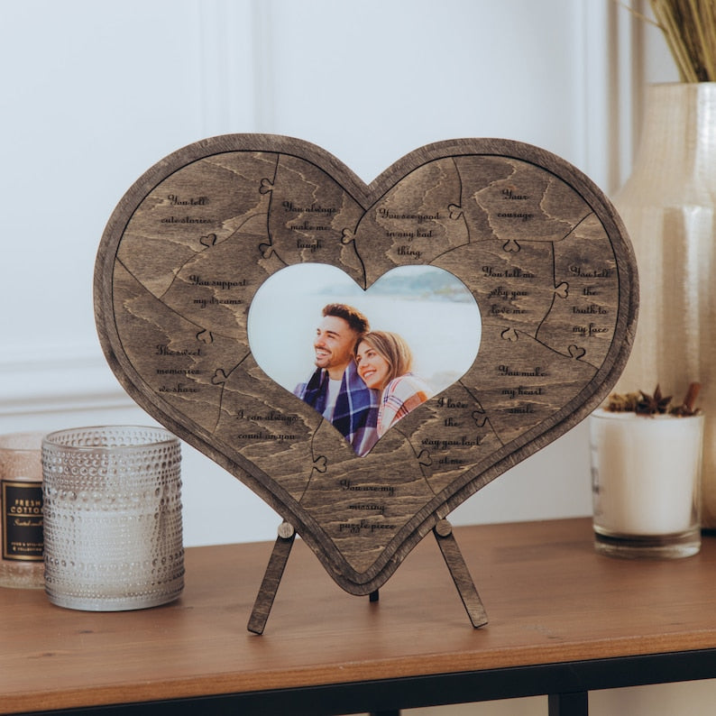 12 Reasons Why I Love You Unique Wooden Puzzle Valentine Gifts for Him Fathers Day Gift For Her Gift For Dad Wedding Gift