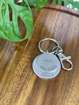 Dad Established Keychain | First Time Dad Gift | New Dad Gift | Fathers Day Keychain | First Fathers Day | Custom Gift for Dad