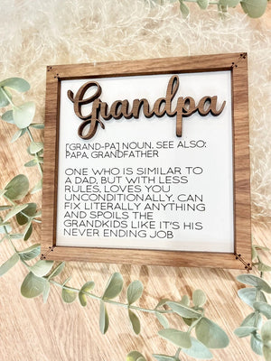 Family definition sign | mom | dad | grandma | grandpa | oma | opa | nana | papa