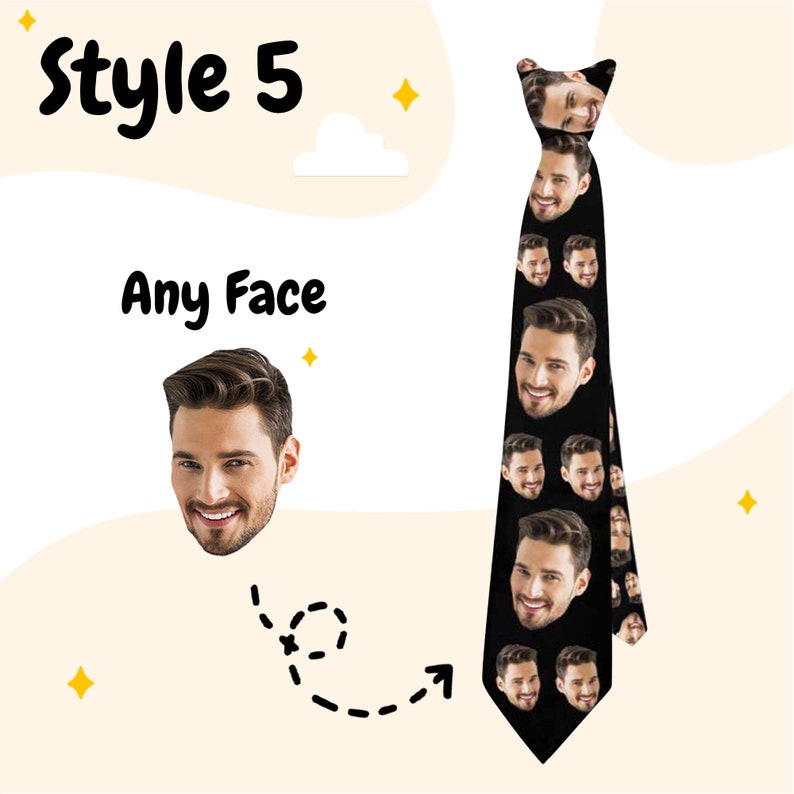 Custom Mens Neck Tie, Personalized Funny Photo Gifts for Men Dad Him, Birthday Fathers Day Ties, Logo Tie, Cat/Dog/Pet Tie, Party Tie