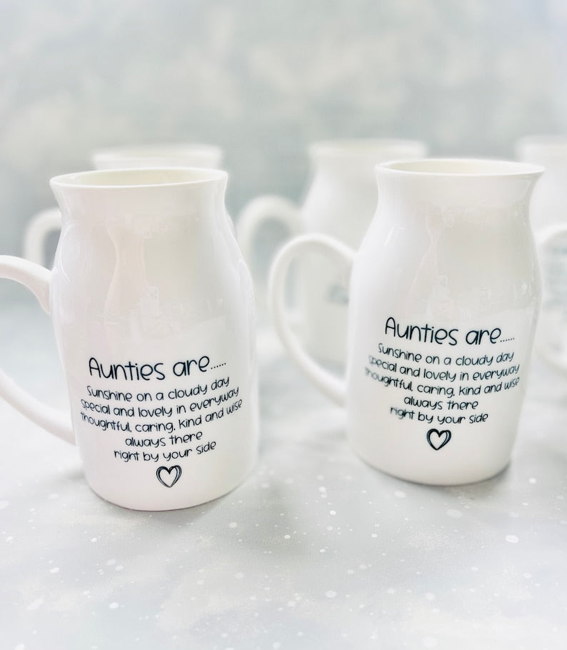 Auntie Ceramic Flower Vase, Special Auntie Gift, Auntie birthday gift, lovely Auntie Gift, Auntie Vase, Vase for Auntie, Aunt Gift,