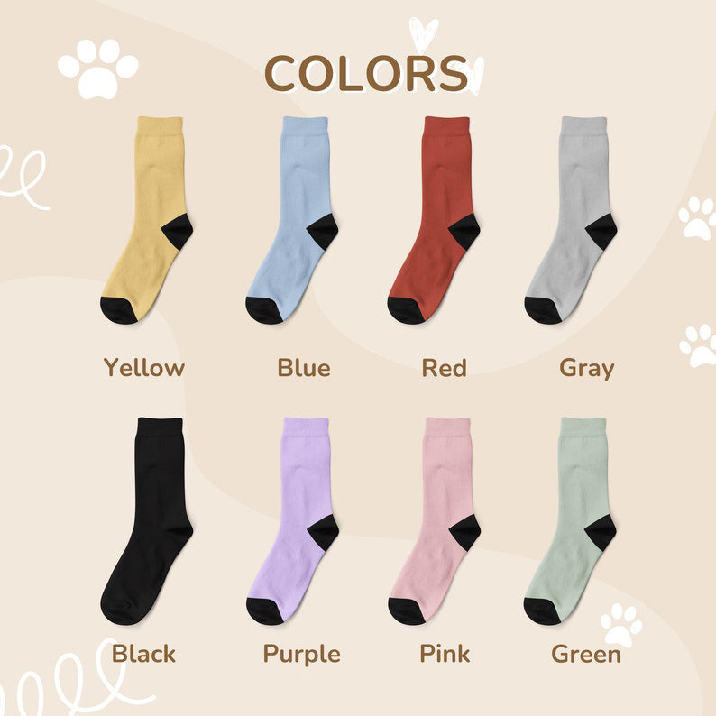 Custom Cat Face Socks, Personalized Socks with Cat Photo, Custom Cat Photo Socks, Bridesmaid Groomsmen Socks, Funny Socks for Mom Dad