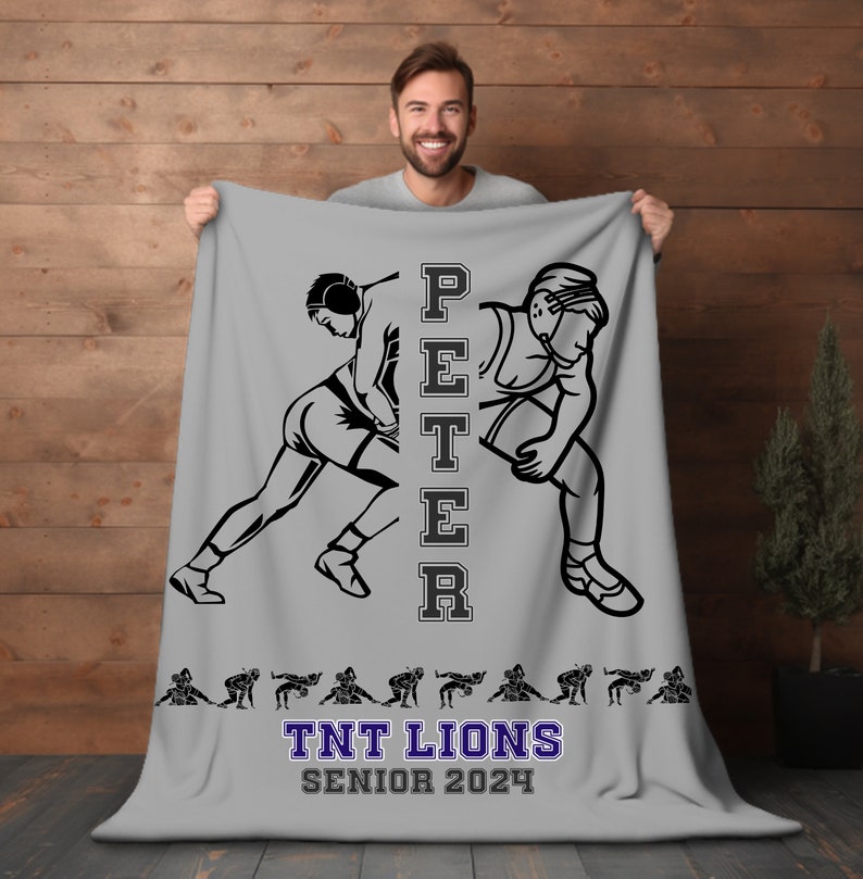 Custom Wrestling Blanket for Wrestling Gift Ideas for Coach Wrestling Gift Keepsake for Wrestler Son Blanket Throw for Wrestler Daughter