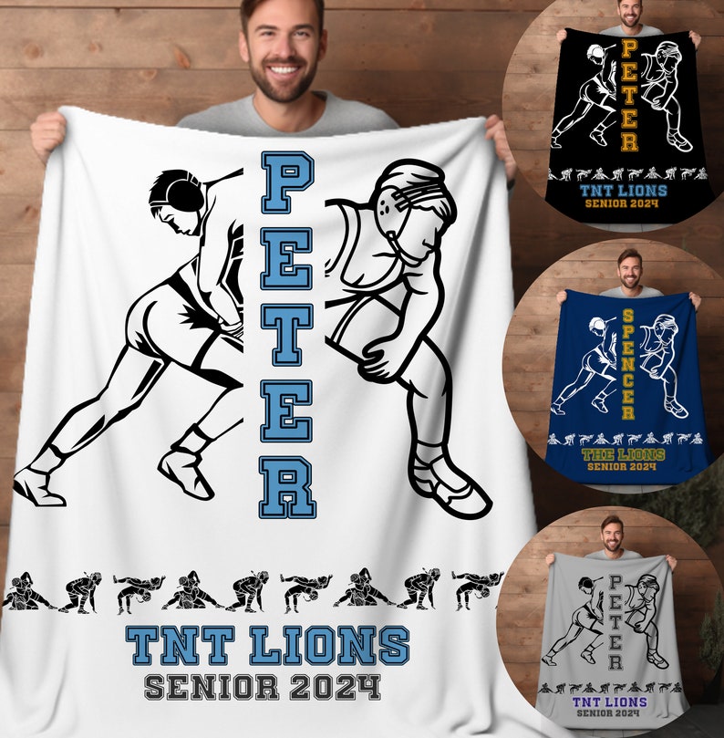 Custom Wrestling Blanket for Wrestling Gift Ideas for Coach Wrestling Gift Keepsake for Wrestler Son Blanket Throw for Wrestler Daughter