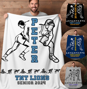 Custom Wrestling Blanket for Wrestling Gift Ideas for Coach Wrestling Gift Keepsake for Wrestler Son Blanket Throw for Wrestler Daughter