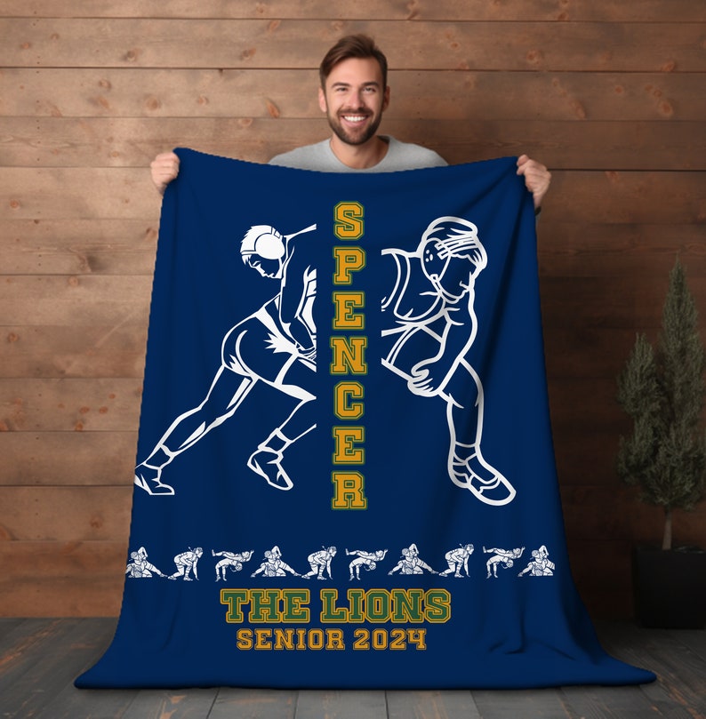 Custom Wrestling Blanket for Wrestling Gift Ideas for Coach Wrestling Gift Keepsake for Wrestler Son Blanket Throw for Wrestler Daughter