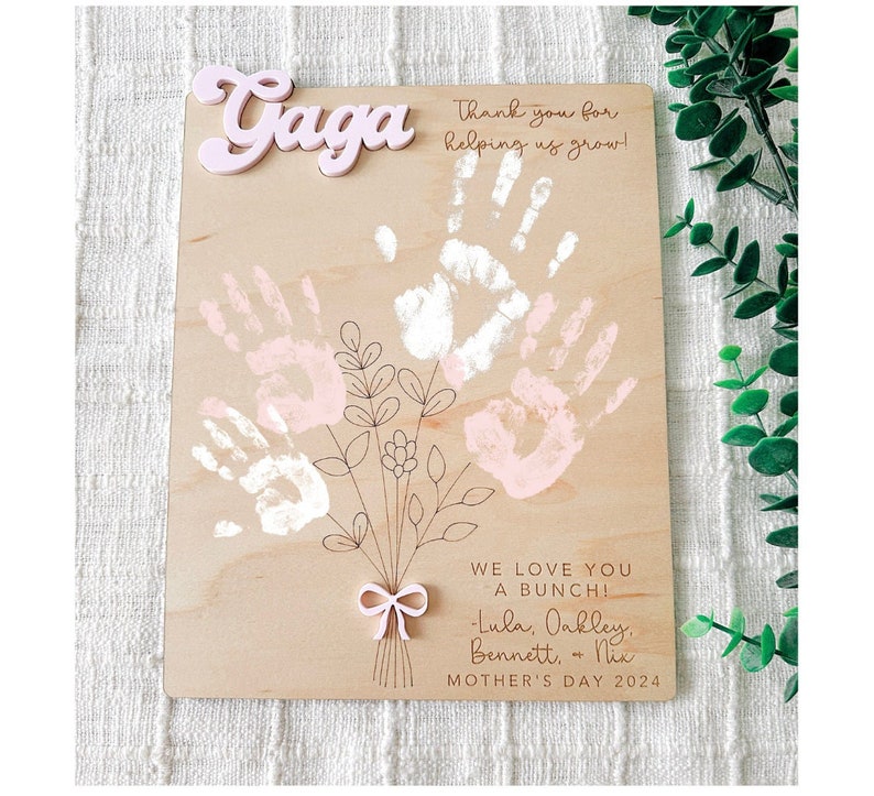 Handprint Sign, DIY Children s Gift, Child's Hand print Sign, Mother's Day Sign, Mother's Day Gift, Gift for Mom, Gift for Grandma