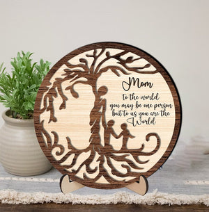 Mother Tree Bundle Wooden Decorative stand, Layered Tree, Mothers Day Gift