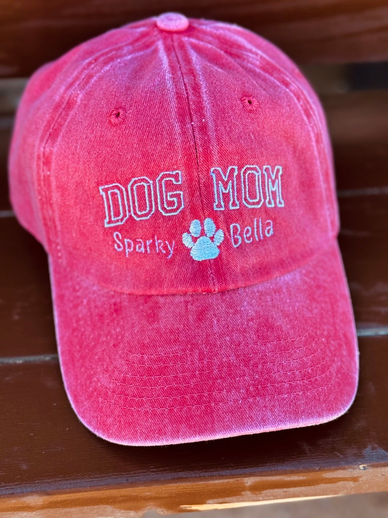 Custom Pet Embroidered Dog Mom Hat, Custom Dog Personalized Hat, Dad Dog Mom Gift, Personalized Dog Mom Hat, Custom Gifts For Dog Lovers