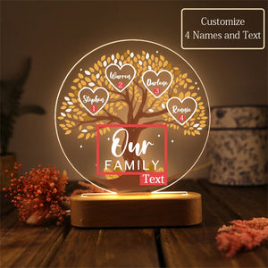 Tree of Life Names Night Light Mother's Day Gift, Family Tree Night Light, Custom Night Light with Kids Names, Birthday Gifts, Gifts for Mom
