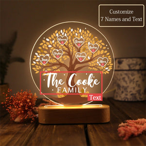 Tree of Life Names Night Light Mother's Day Gift, Family Tree Night Light, Custom Night Light with Kids Names, Birthday Gifts, Gifts for Mom