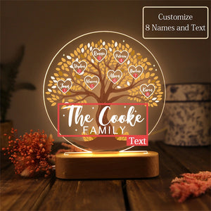 Tree of Life Names Night Light Mother's Day Gift, Family Tree Night Light, Custom Night Light with Kids Names, Birthday Gifts, Gifts for Mom