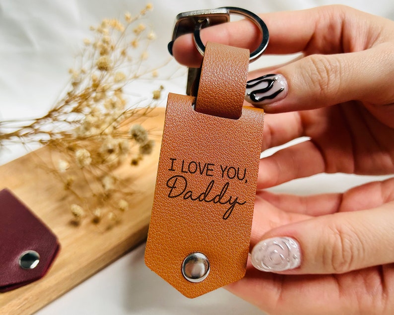 New Dad Father's Day Gift, Personalized Leather Photo Keychain, Ultrasound Baby Keychain, Can't Wait to Meet You From the Bump Gift New Dad