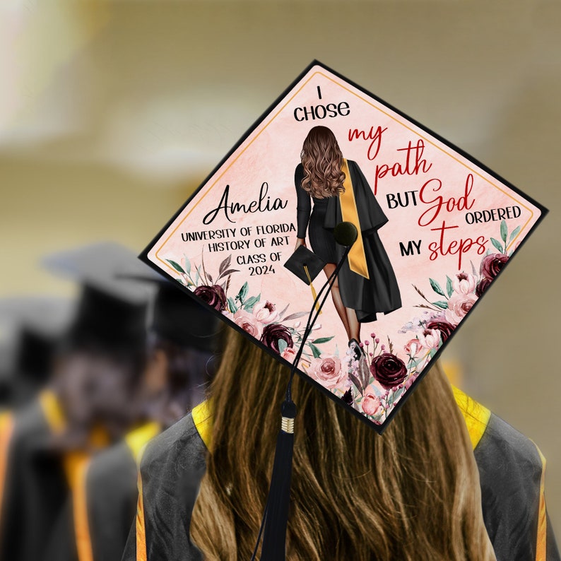 Personalized Graduation Cap Topper, Graduation Gift, Grad Cap Topper, Class Of 2025, College Senior Graduated Gift, Graduation Gift For Her