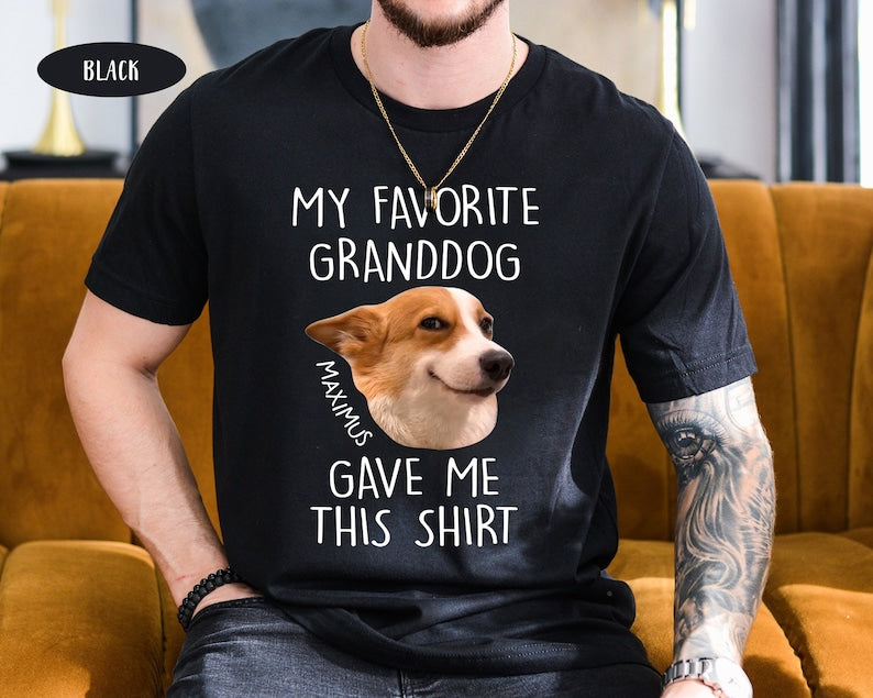 Personalized Favorite Dog Photo Shirt, Papa Shirt Gift from Dog, Dog Dad Gift, Funny Dog Shirt, Custom Dog Gift, Fathers Day Birthday Gift