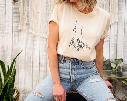 Custom Mom Shirt From Children, Personalized Mom & Kids Hands Shirt, Family With Kids Names, Mothers Day Gift From Kids, Mom Kids Hands Tee