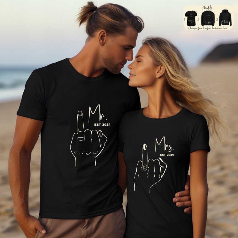 Mr & Mrs Bride Groom Hoodie, Bride Wedding Sweatshirt, Bride Groom Gift, Bridal Shower Gift, Husband And Wife Gift, Couples T-Shirts