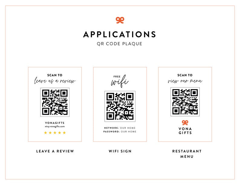 Custom QR Code Sign Personalized QR Sign Small Business Sign Shop Decor Business Social Media Sign Gratuity Sign