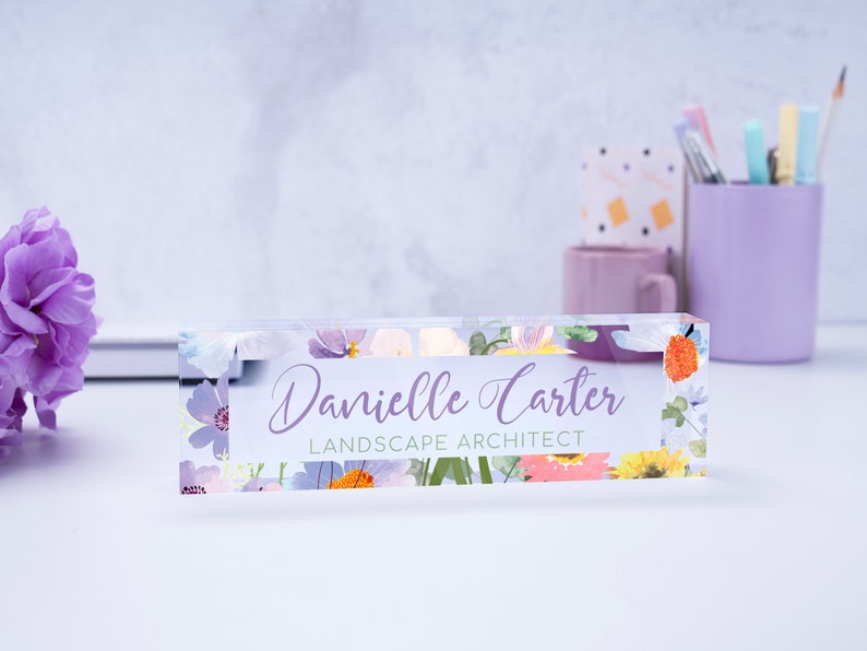 Name Plate for Desk, Custom Desk Plaque, Acrylic Desk Name Plate for Women, Professional Gift for Boss, Promotion Gift, New Job Gift