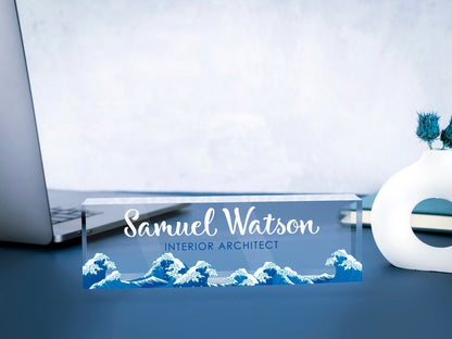 Name Plate for Desk, Custom Desk Plaque, Acrylic Desk Name Plate for Women, Professional Gift for Boss, Promotion Gift, New Job Gift