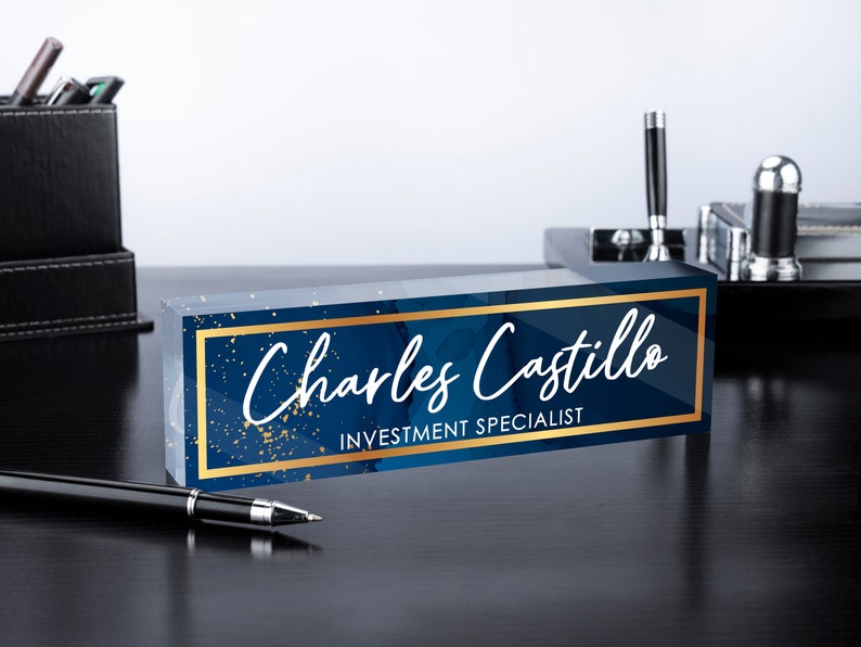 Name Plate for Desk, Custom Desk Plaque, Acrylic Desk Name Plate for Women, Professional Gift for Boss, Promotion Gift, New Job Gift