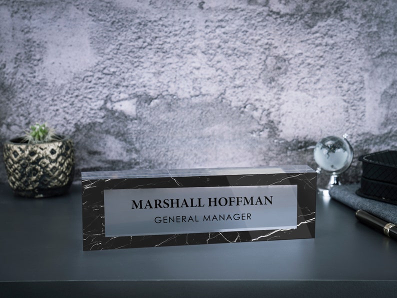 Name Plate for Desk, Custom Desk Plaque, Acrylic Desk Name Plate for Women, Professional Gift for Boss, Promotion Gift, New Job Gift