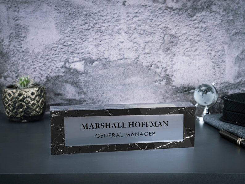 Name Plate for Desk, Custom Desk Plaque, Acrylic Desk Name Plate for Women, Professional Gift for Boss, Promotion Gift, New Job Gift