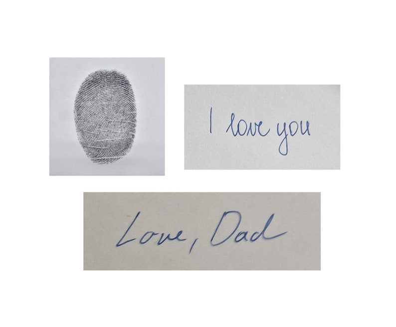 Handwriting and Fingerprint Keepsake Keychain, Fathers Day Keepsake, Custom Memorial Gift, Loss of Father, Dad, Personalized Keyring