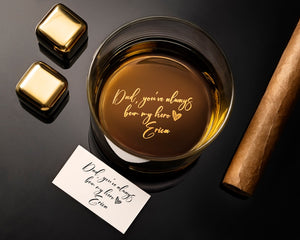 Custom Handwriting Whiskey Glass - Engrave Your Handwritten Gift Message for your Loved Ones.