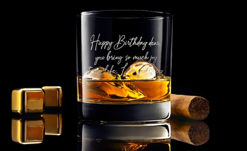 Custom Handwriting Whiskey Glass - Engrave Your Handwritten Gift Message for your Loved Ones.