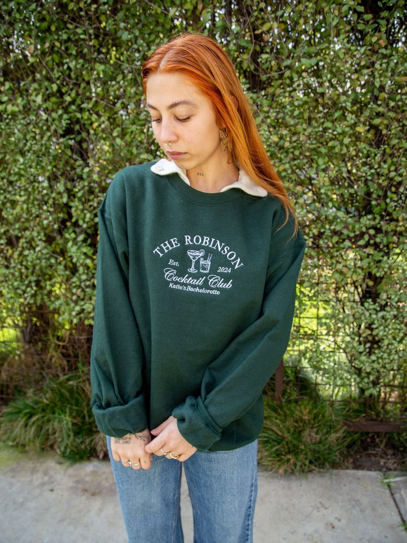 Luxury Bachelorette Crewneck Sweatshirt - Custom Embroidered Bridal Party Merch, Bridal Party Gifts, Wedding Trip Gift, custom last name il_794xN.5918997893_jsmm.jpg