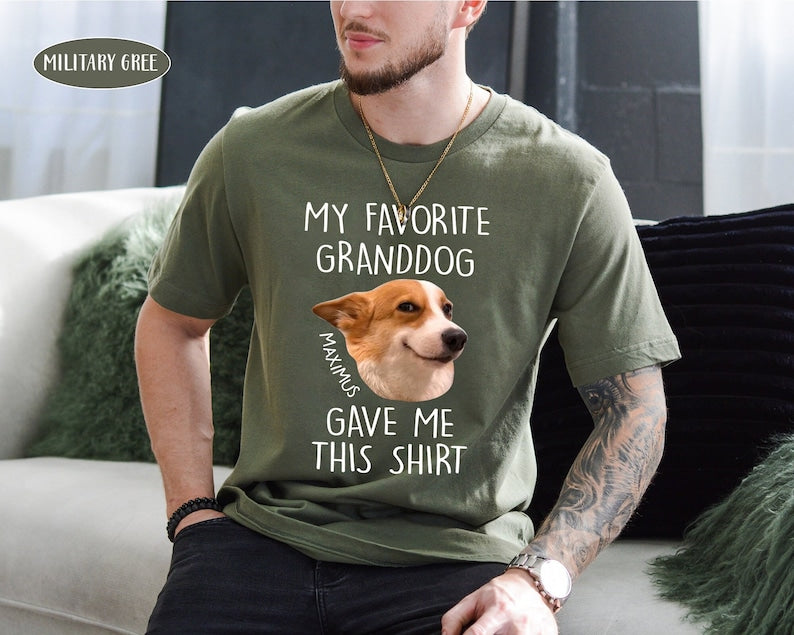 Personalized Favorite Dog Photo Shirt, Papa Shirt Gift from Dog, Dog Dad Gift, Funny Dog Shirt, Custom Dog Gift, Fathers Day Birthday Gift