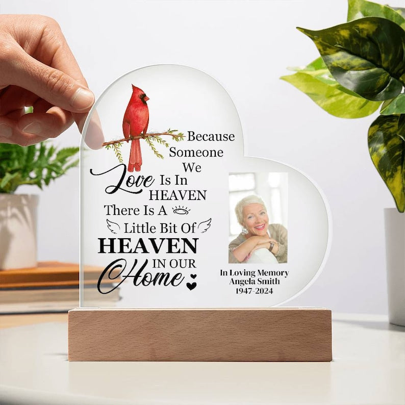 Personalized Memorial Gifts, Clear Acrylic Desktop Display, Loss Of Loved One, Sympathy In Memory, Remember Photo Gift, Forever In My Heart