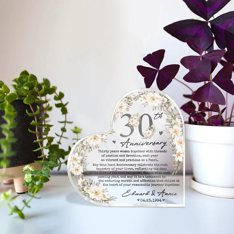 Personalized 30th Wedding Anniversary Gift Acrylic Plaque, 30th Wedding Gift For Parents, Anniversary Gift, Husband Gift, Wedding Keepsake