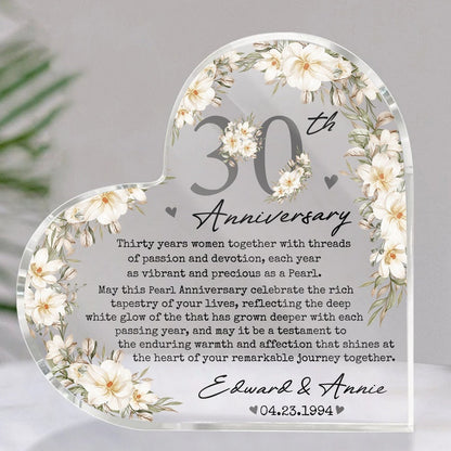 Personalized 30th Wedding Anniversary Gift Acrylic Plaque, 30th Wedding Gift For Parents, Anniversary Gift, Husband Gift, Wedding Keepsake