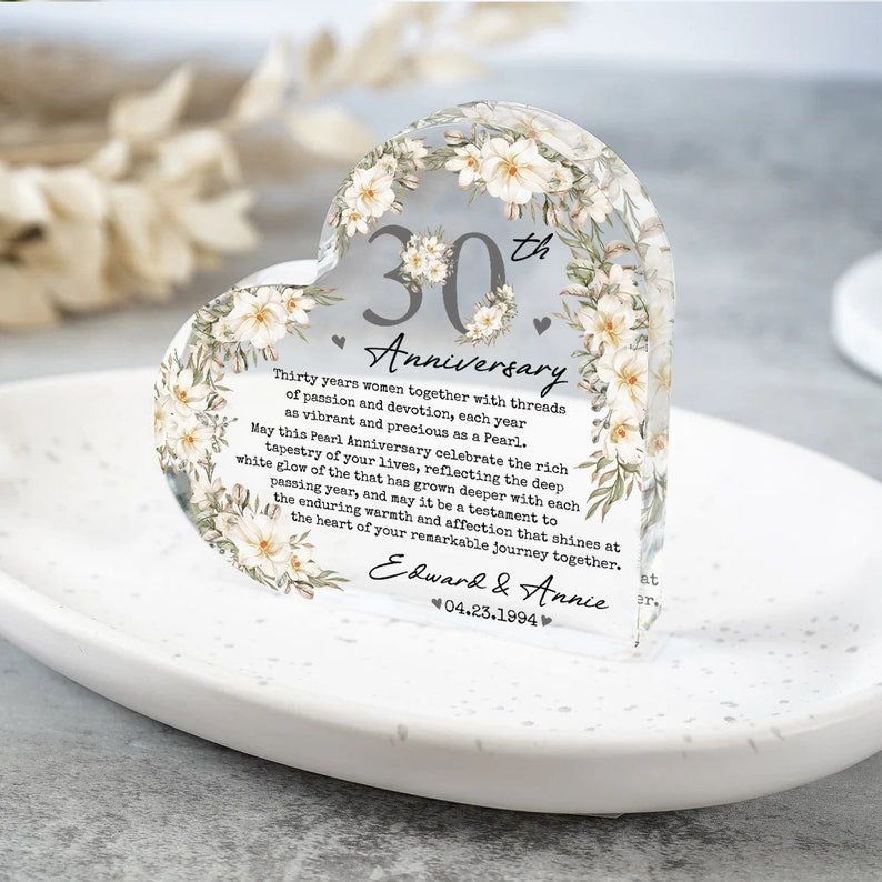 Personalized 30th Wedding Anniversary Gift Acrylic Plaque, 30th Wedding Gift For Parents, Anniversary Gift, Husband Gift, Wedding Keepsake