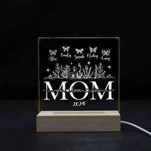 Custom Mom's Garden Acrylic Plaque, Personalized Mother's Day Acrylic Night Light, Gift for Mom or Grandma, Mother's Day Gift