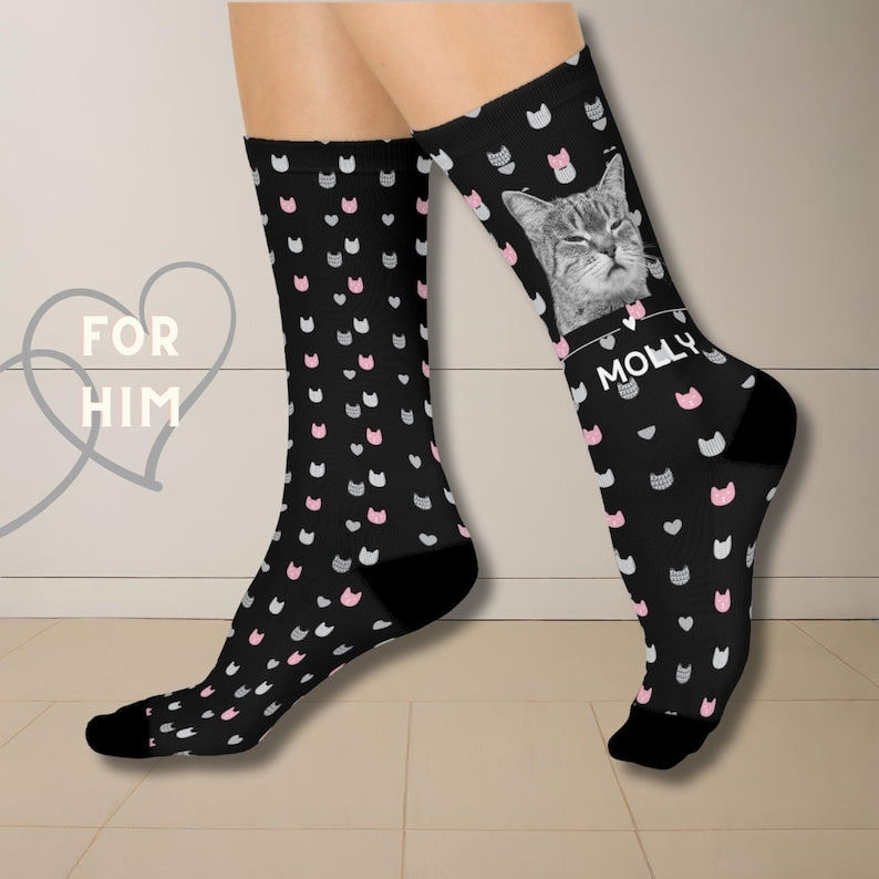 Custom Pet Photo Socks For Couple Personalized Pet Socks Custom Dog Socks Custom Cat Socks Gifts For Her Gifts For Him Pets Lovers Gift