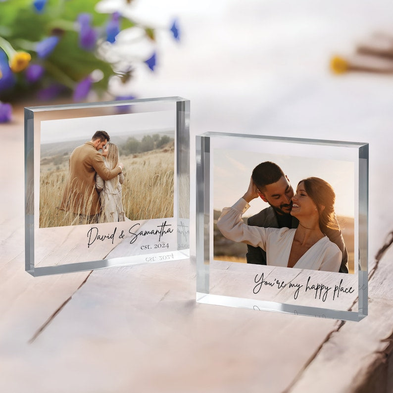 Personalized Acrylic Photo Block, Custom Photo Acrylic Plaque, Wedding Gift, Family Gift, Photo Print Acrylic Gifts, Anniversary Gift
