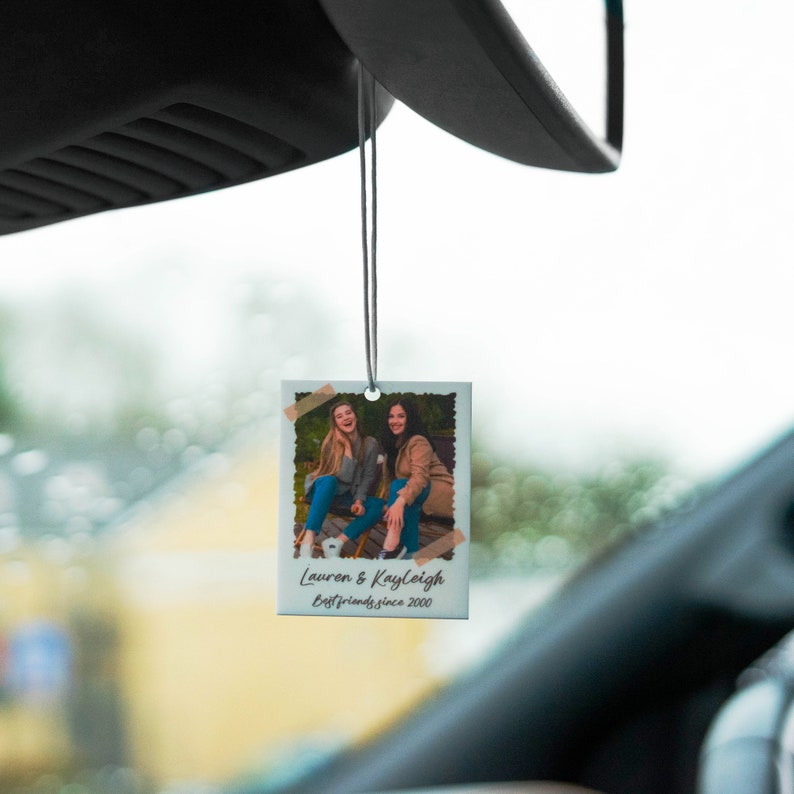 Personalized Photo Car Ornament Scrap Book Quirky Hanging Car Polaroid Any Image Driving Test Pass Gift Idea First Car Charm Gift