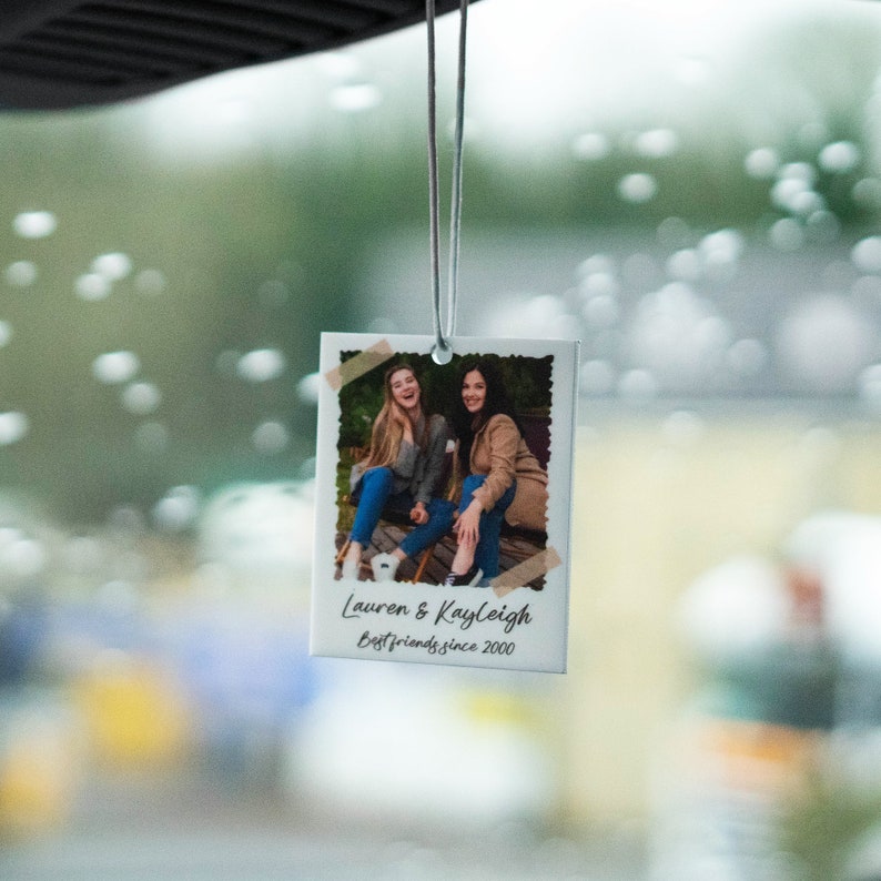 Personalized Photo Car Ornament Scrap Book Quirky Hanging Car Polaroid Any Image Driving Test Pass Gift Idea First Car Charm Gift