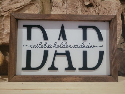 Dad Personalized Gift, Father's Day Gift, Gift for him, Dad Gift, Custom Framed Sign